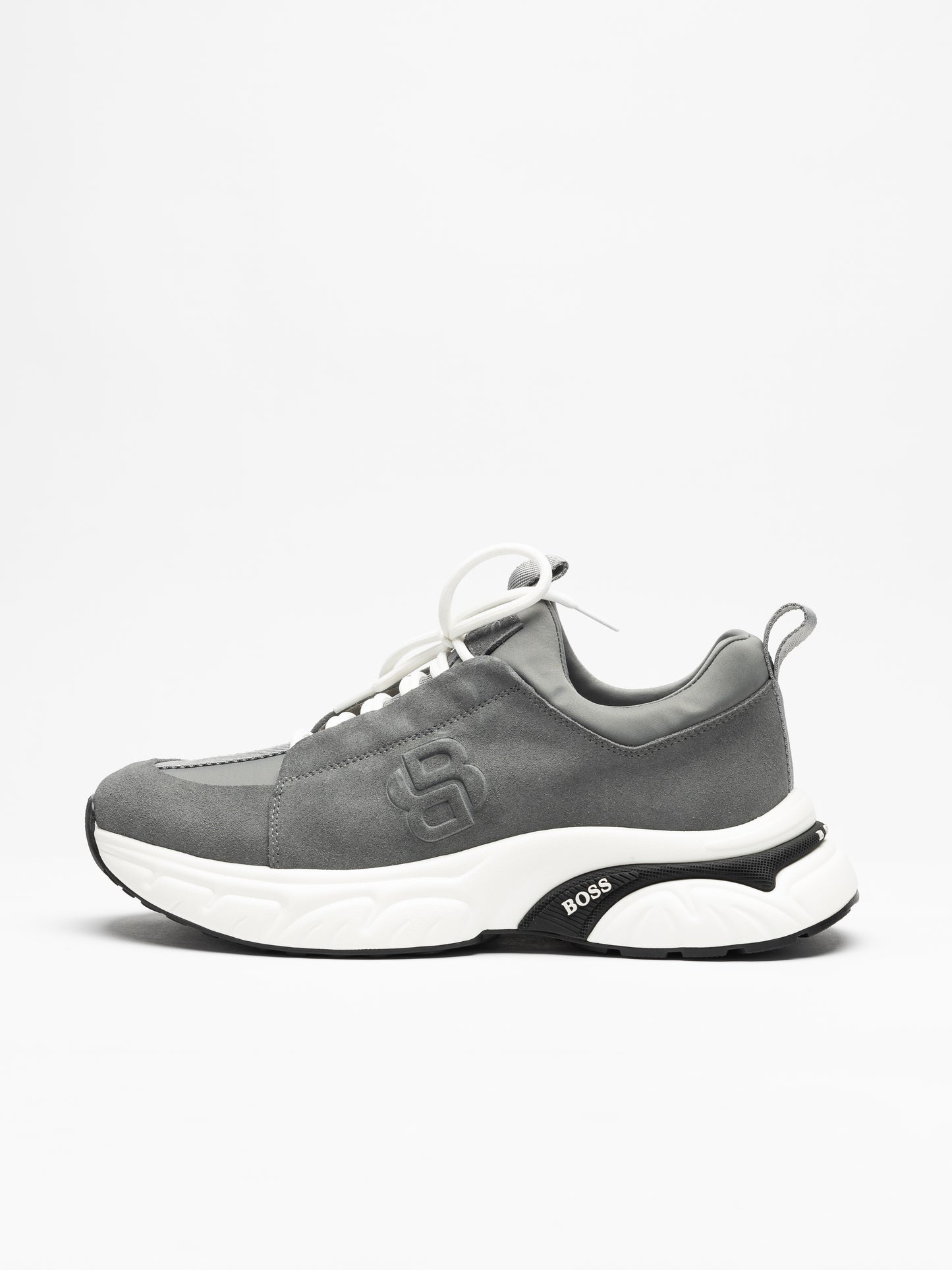Men's BOSS Grey Hybrid Suede Sneakers