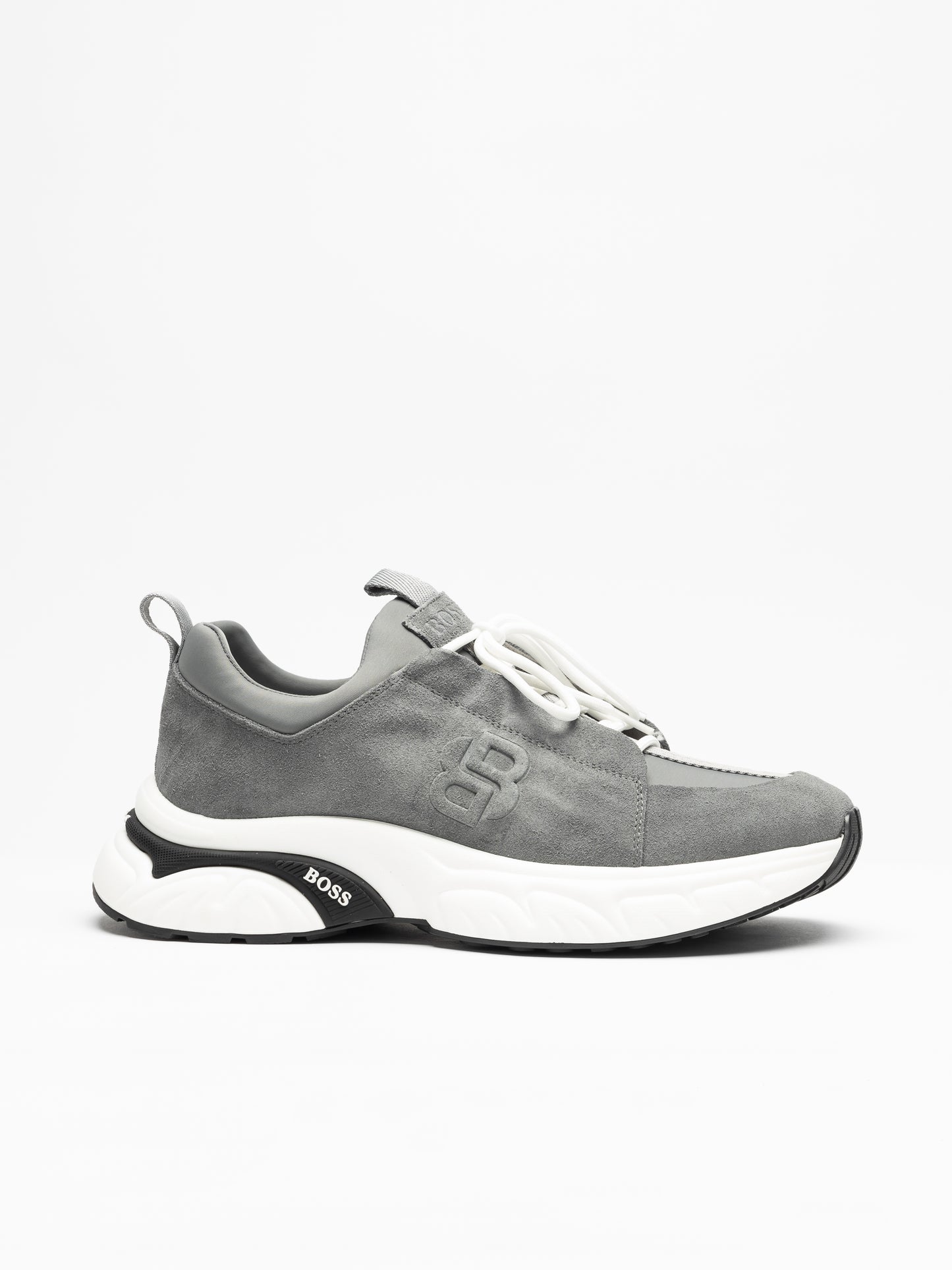 Men's BOSS Grey Hybrid Suede Sneakers