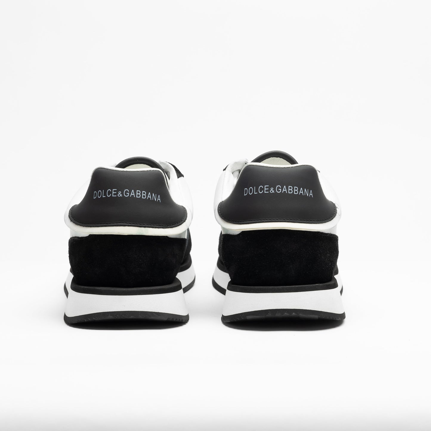 Dolce & Gabbana Men’s Retro Logo Runner Sneakers – Black & White