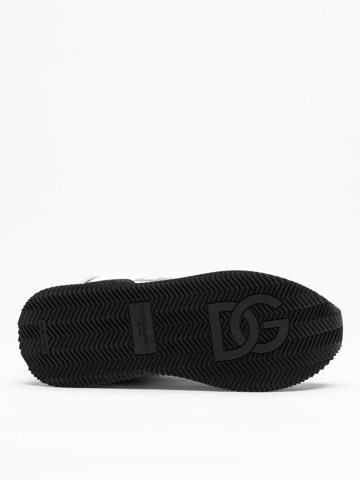 Dolce & Gabbana Men’s Retro Logo Runner Sneakers – Black & White