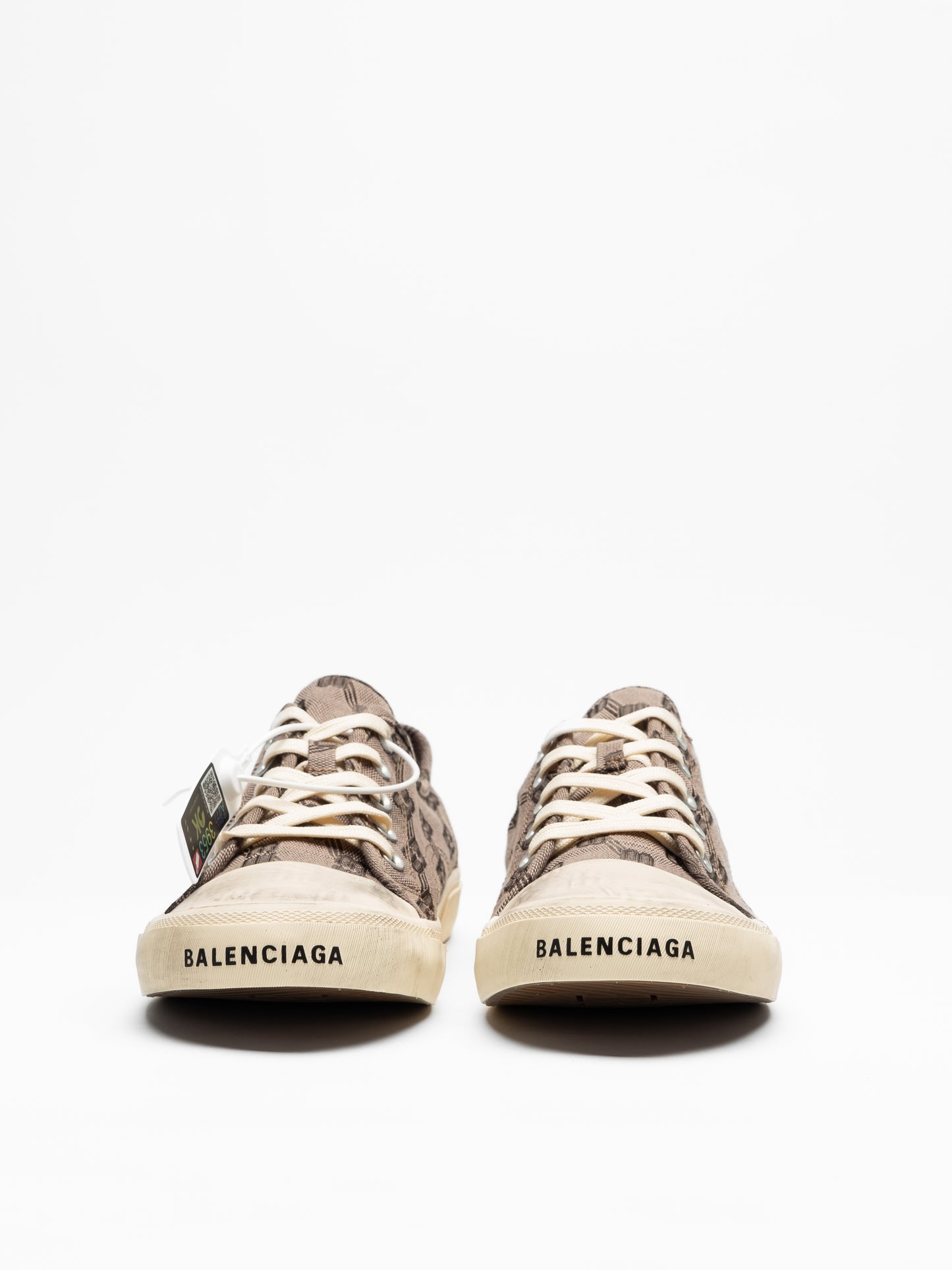 Balenciaga Men’s Vintage Canvas Lace-Up Sneakers – Brown Monogram