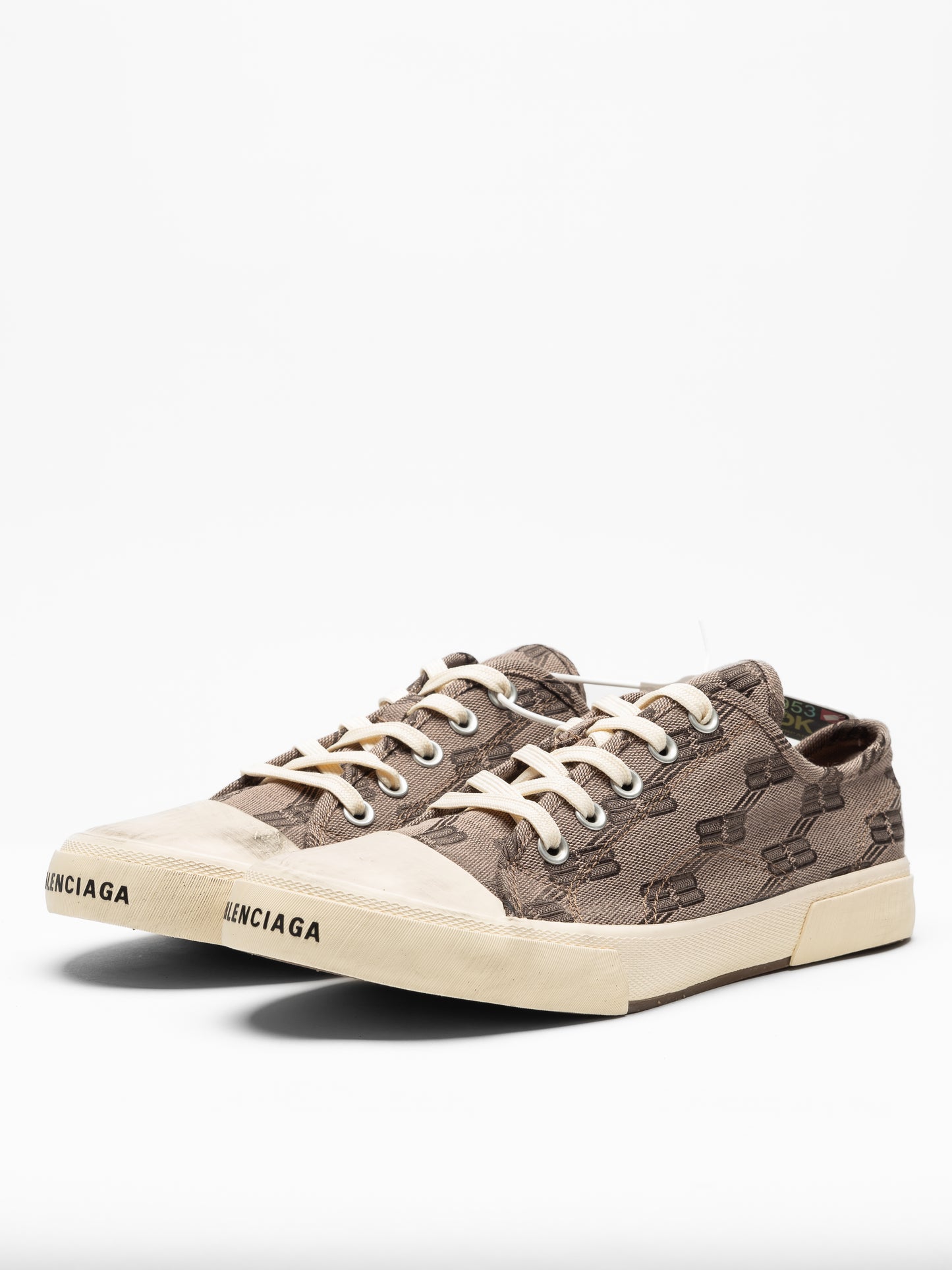 Balenciaga Men’s Vintage Canvas Lace-Up Sneakers – Brown Monogram