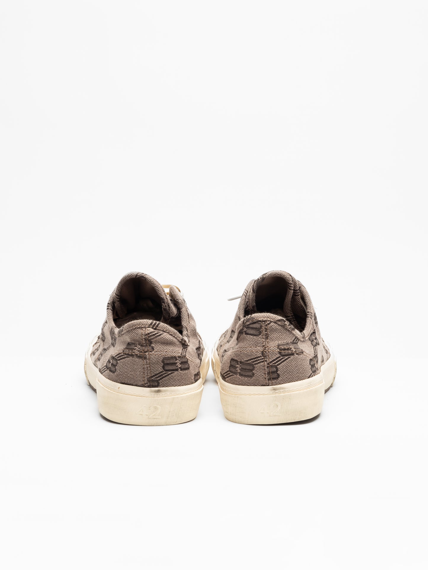 Balenciaga Men’s Vintage Canvas Lace-Up Sneakers – Brown Monogram