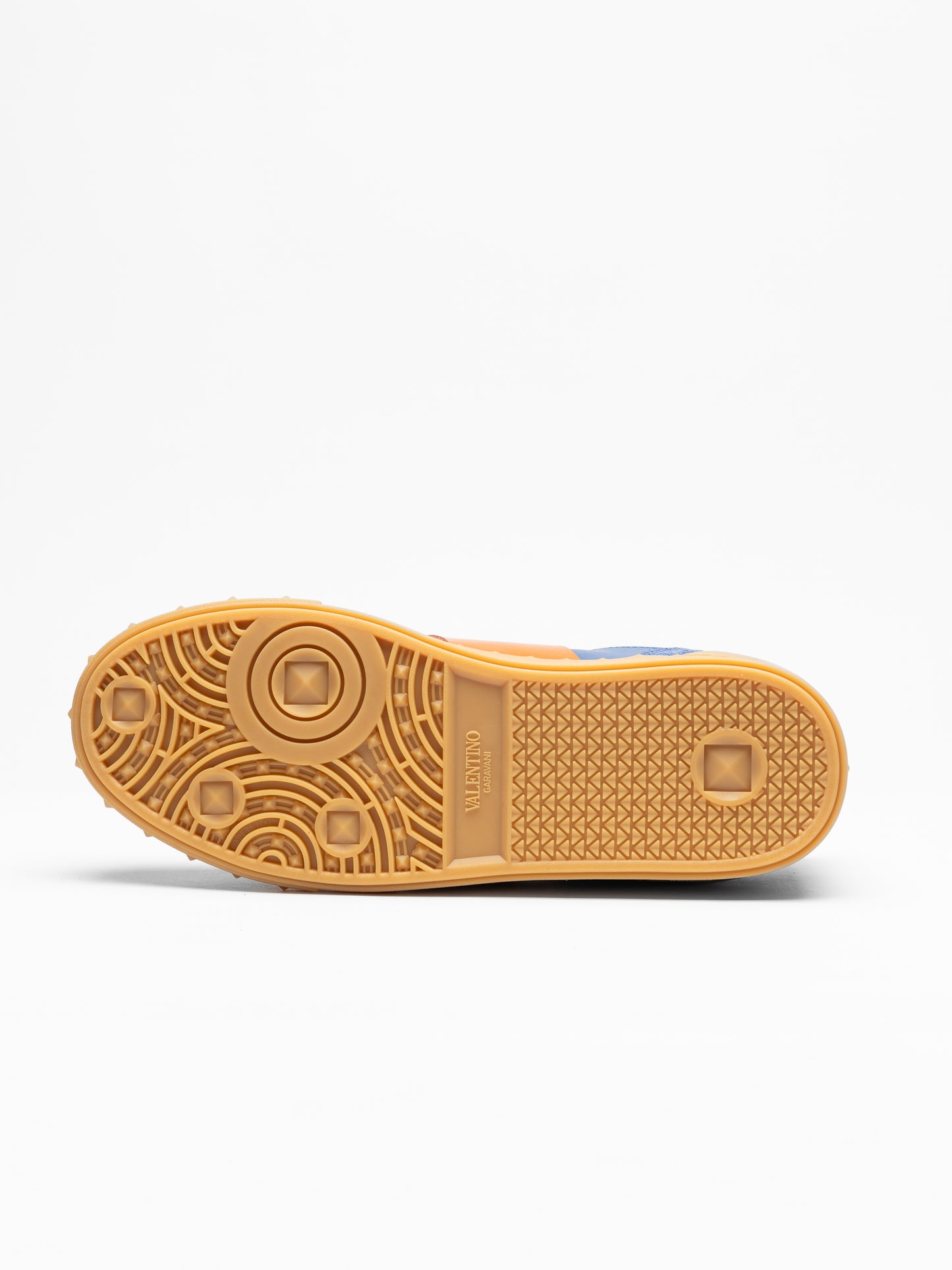 Men's Valentino Garavani Blue & Orange Retro Low-Top Sneakers
