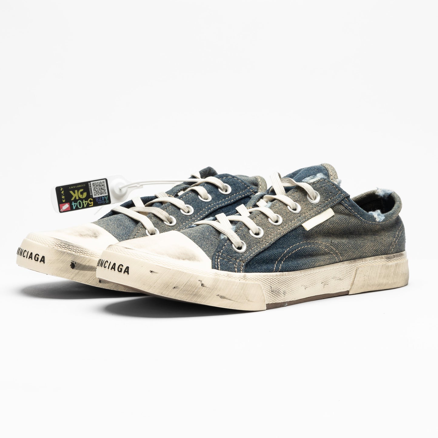 Balenciaga Paris Sneaker – Distressed Denim Low-Top