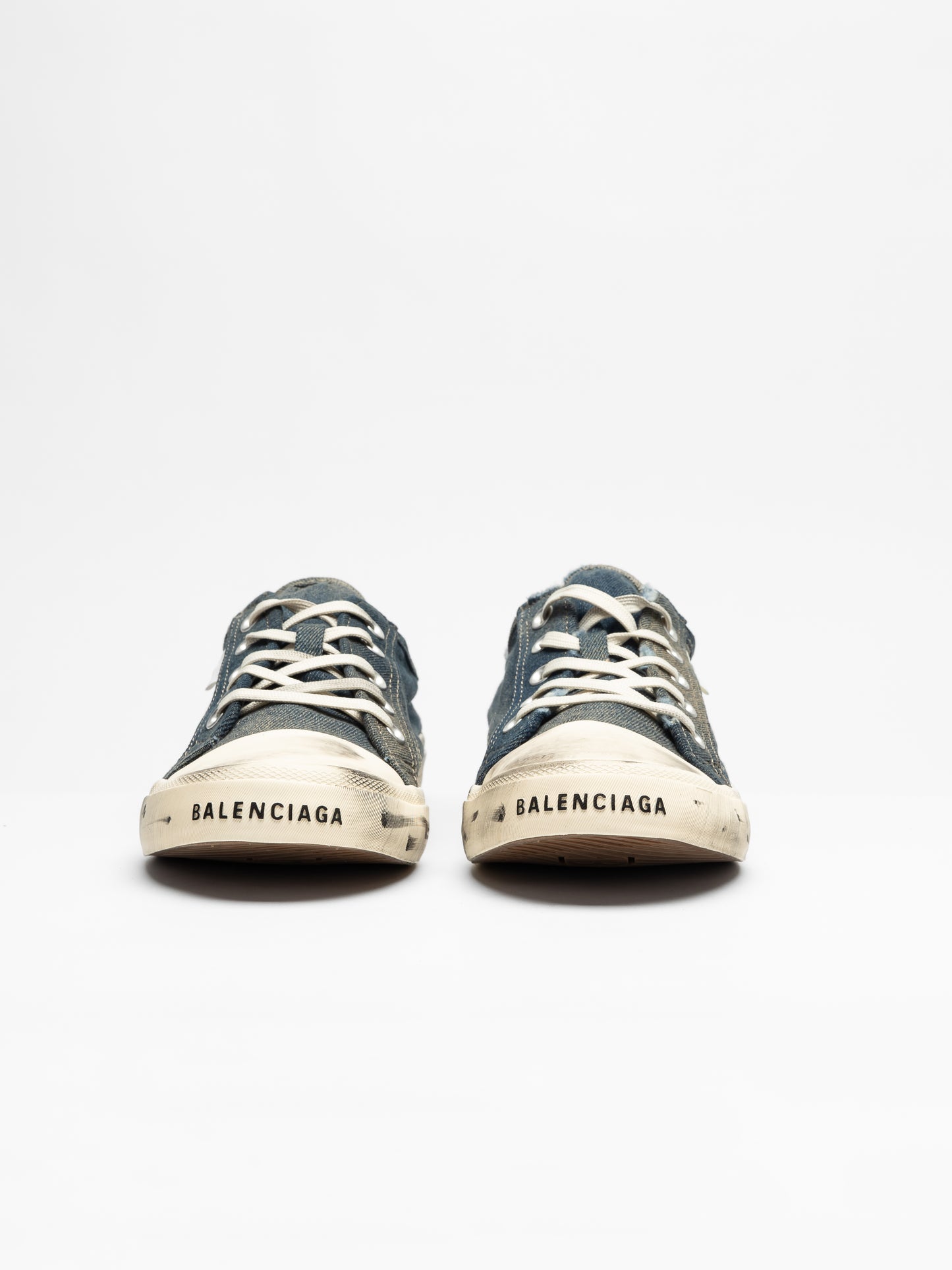 Balenciaga Paris Sneaker – Distressed Denim Low-Top