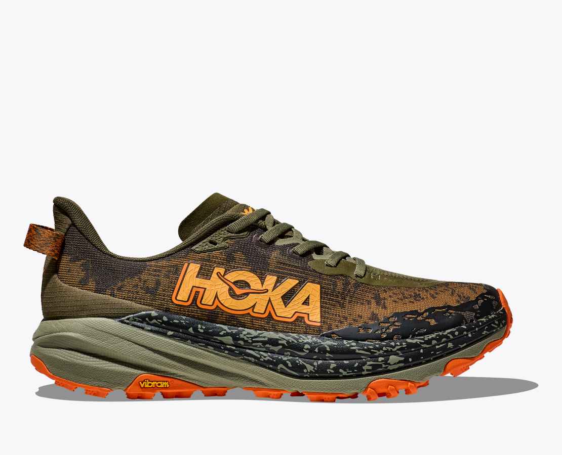 Hoka Speedgoat 6 Men's Running Shoes - Antique Olive / Squash