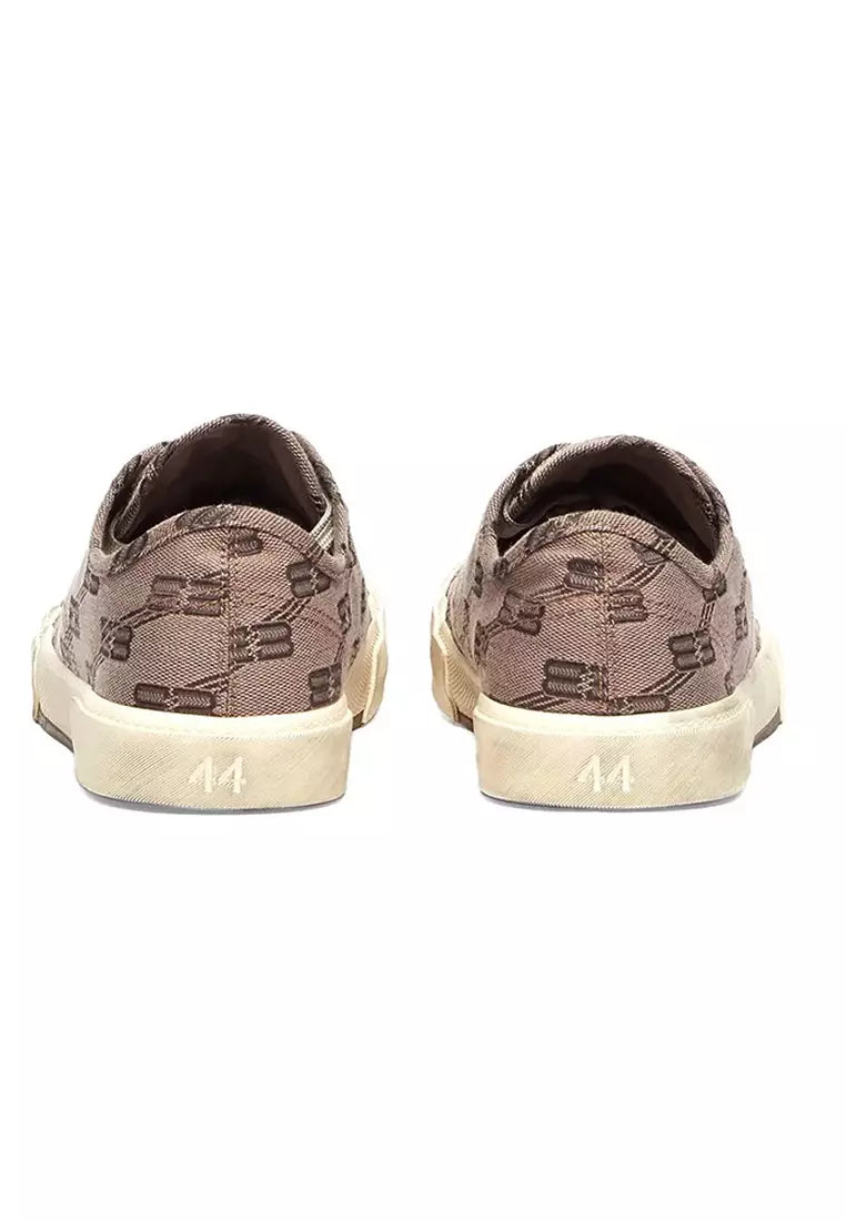 Balenciaga Men’s Vintage Canvas Lace-Up Sneakers – Brown Monogram
