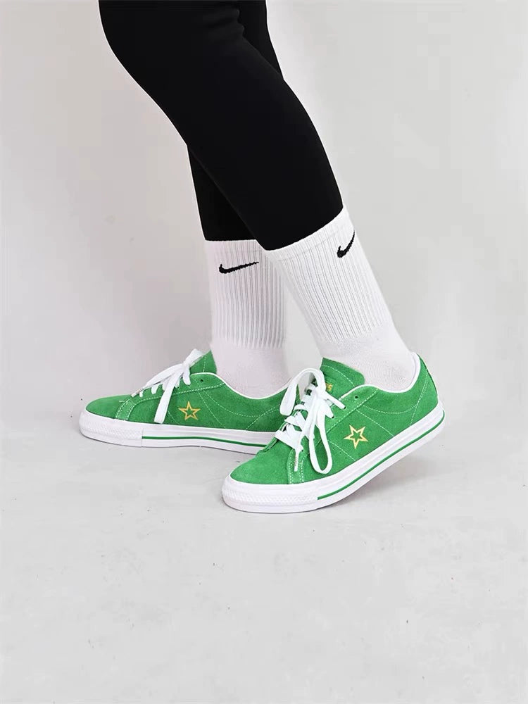 CONVERSE CONS ONE STAR PRO SHOES (GREEN WHITE GOLD)