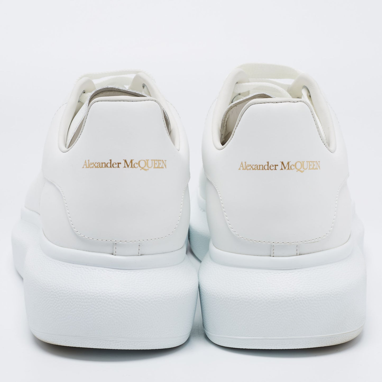 Alexander McQueen Oversized Leather Sneakers – Triple White