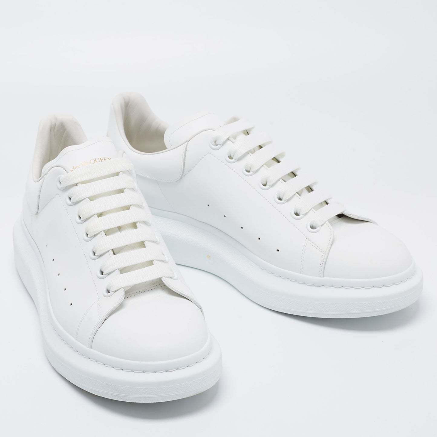 Alexander McQueen Oversized Leather Sneakers – Triple White