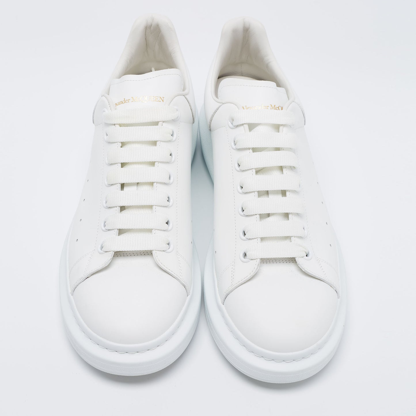 Alexander McQueen Oversized Leather Sneakers – Triple White