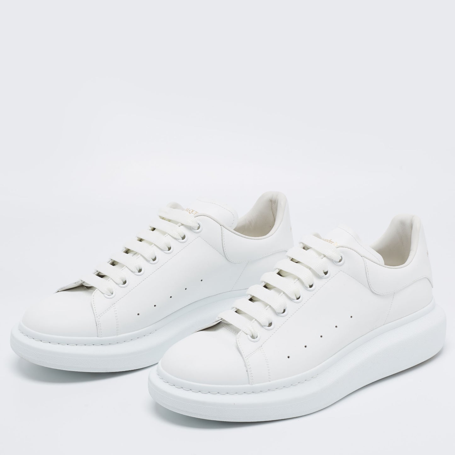 Alexander McQueen Oversized Leather Sneakers – Triple White