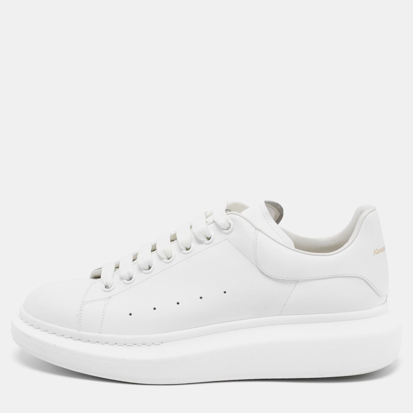 Alexander McQueen Oversized Leather Sneakers – Triple White