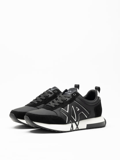 Men's Black Logo Runner Sneakers