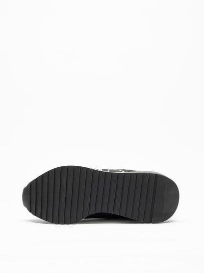 Men's Black Logo Runner Sneakers