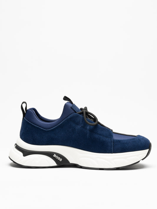 Men's BOSS Navy Hybrid Suede Sneakers