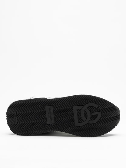 Men's Retro Logo Runner Sneakers – Black & White