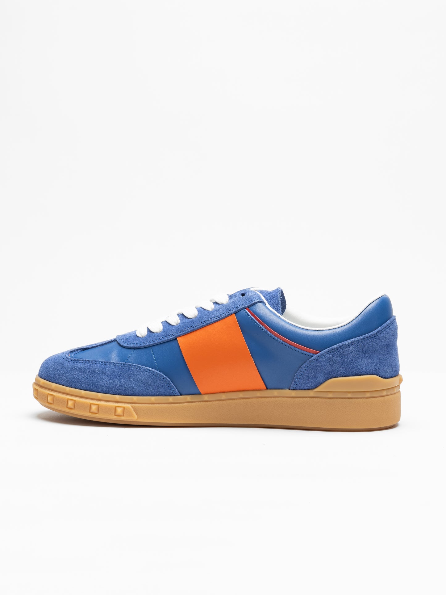Men's Valentino Garavani Blue & Orange Retro Low-Top Sneakers