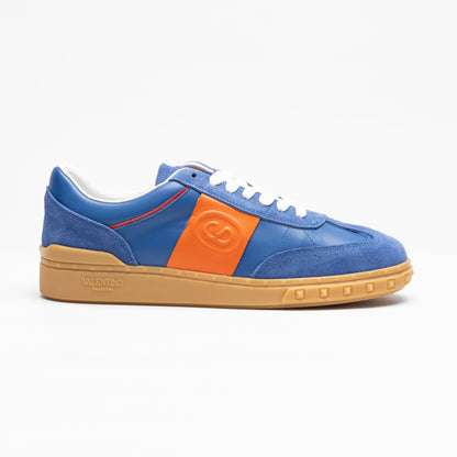Men's Blue & Orange Retro Low-Top Sneakers