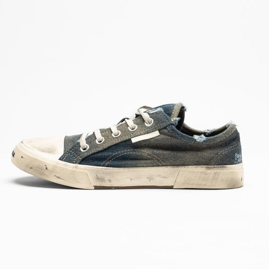 Balenciaga Paris Sneaker – Distressed Denim Low-Top