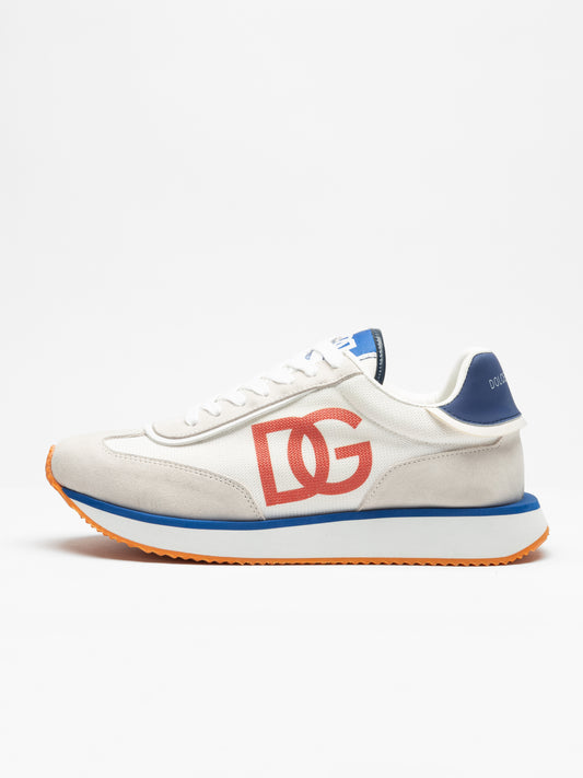 DOLCE & GABBANA Aria branded suede and mesh trainers
