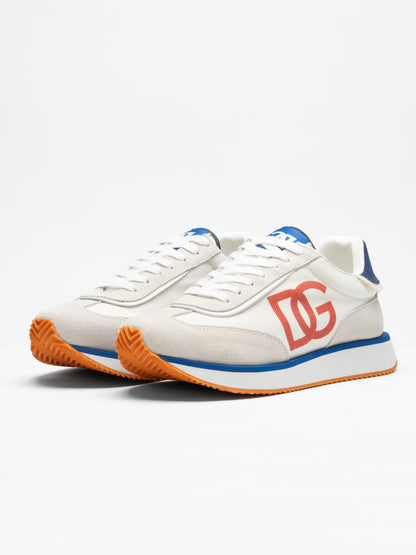 Aria branded suede and mesh trainers