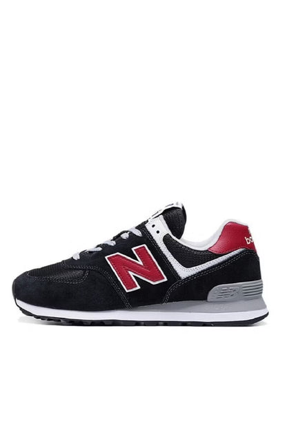 X Staud 574 Classic Causal Colorblock Sneakers Black/Red