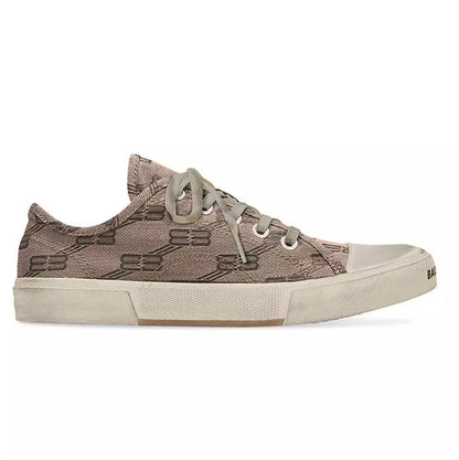 Balenciaga Men’s Vintage Canvas Lace-Up Sneakers – Brown Monogram