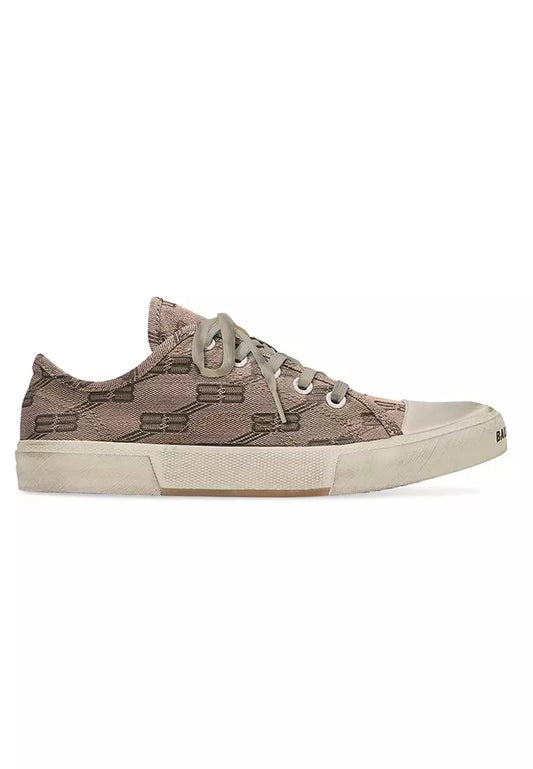 Balenciaga Men’s Vintage Canvas Lace-Up Sneakers – Brown Monogram