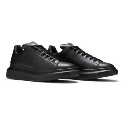 Oversized Leather Sneakers – Triple Black